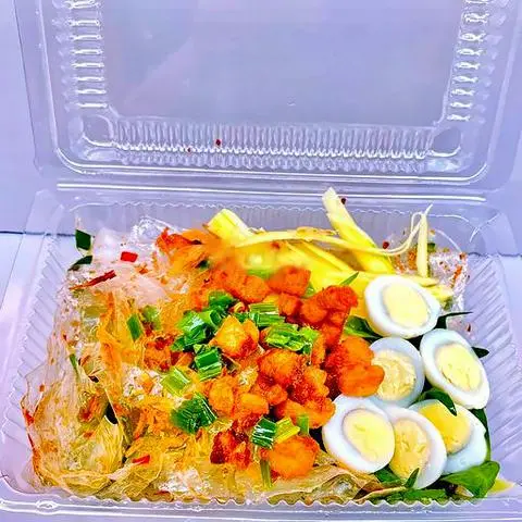 Hình ảnh Satế mỡ hành tóp mỡ