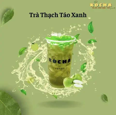 Hình ảnh Trà Thạch Táo Xanh + Thạch Táo
