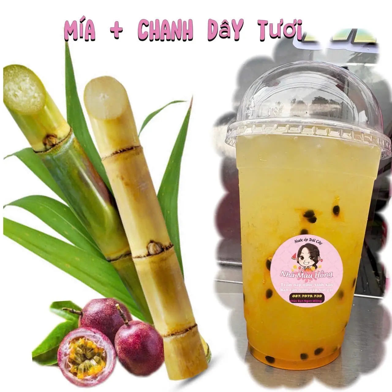 Hình ảnh Nước mía +  chanh dây