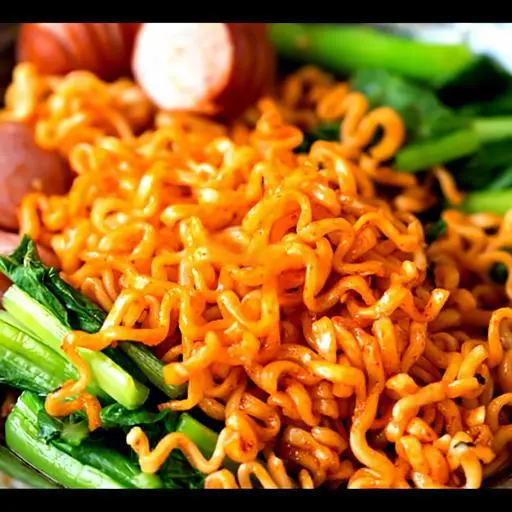 Hình ảnh Mì Indomie trộn xúc xích
