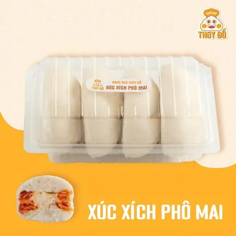 Hình ảnh Bánh bao Xúc xích phô mai - HỘP 4 CHIẾC (KHÁCH TỰ HẤP NÓNG)