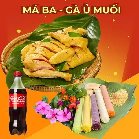 Hình ảnh Combo gà ủ muối tiêu nửa con + Cơm lam 1 ống + 1 coca