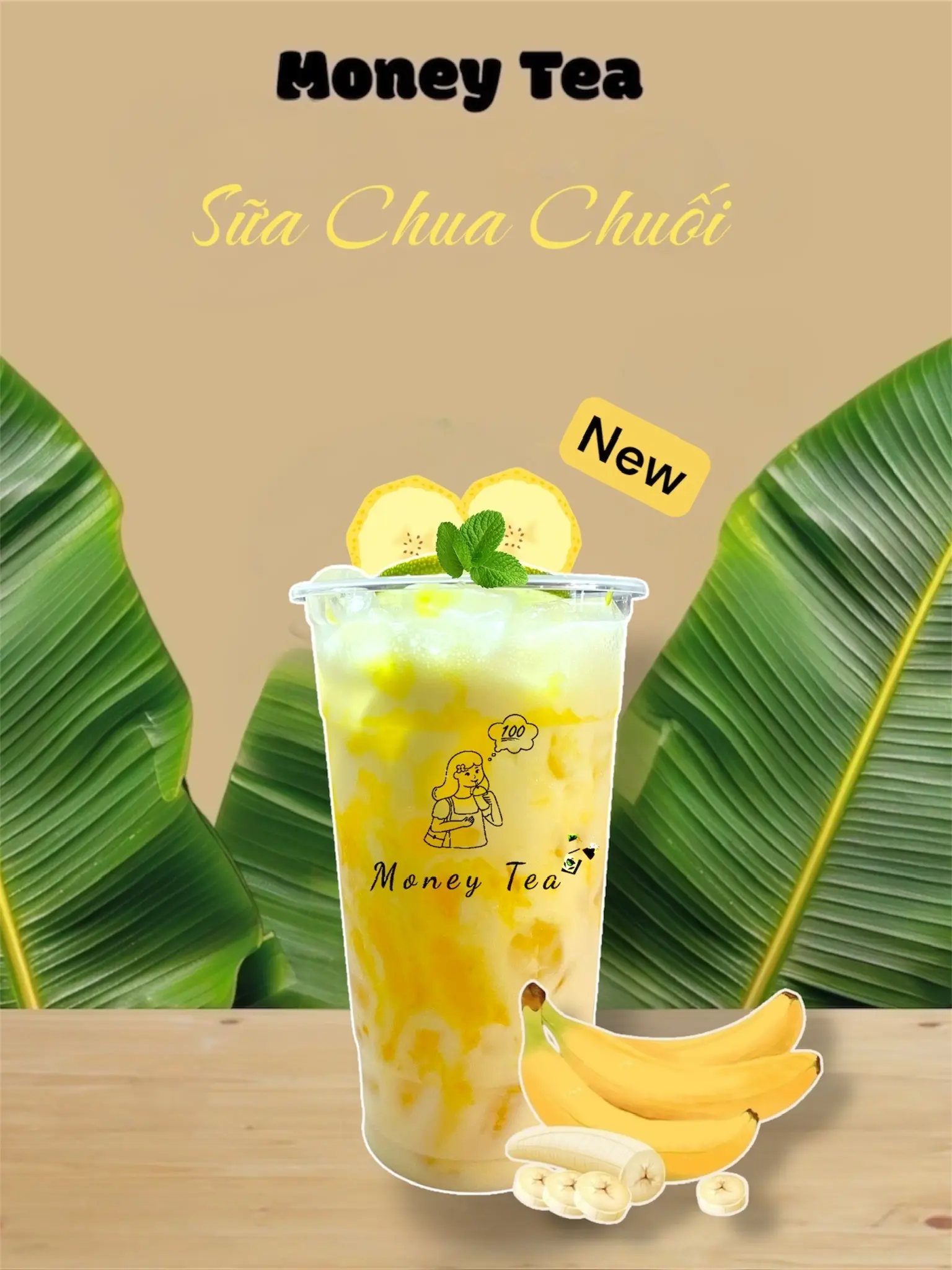 Hình ảnh Sữa chua chuối - Ly 700ml