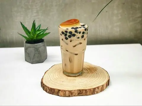 Hình ảnh Trà sữa trân châu bánh flan