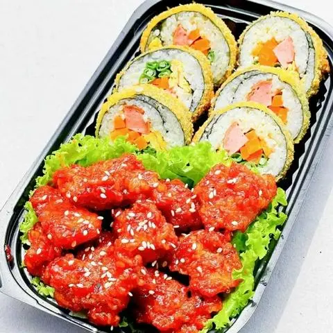Hình ảnh Gà Viên Xốt Cay + Kimpap 