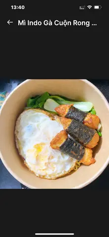 Hình ảnh Mì indo gà cuộn rong biển - trứng