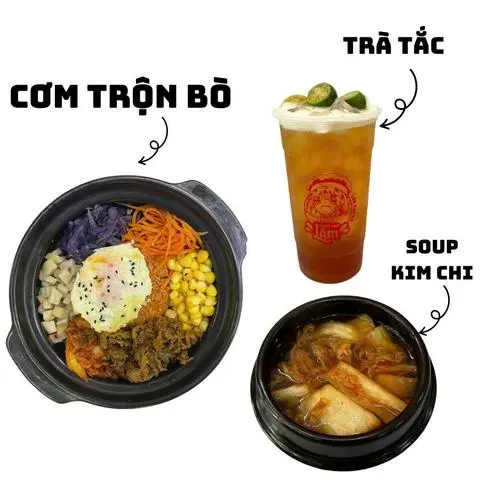 Hình ảnh Cơm trộn bò + soup kim chi + trà tắc