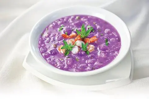 Hình ảnh canh khoai mỡ nấu tôm