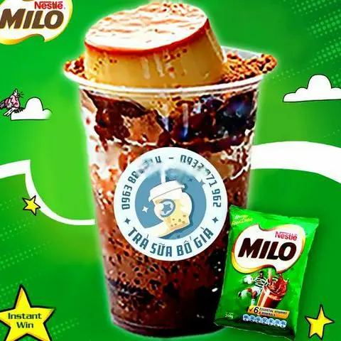 Hình ảnh Milo dầm bánh flan ( 2 bánh )