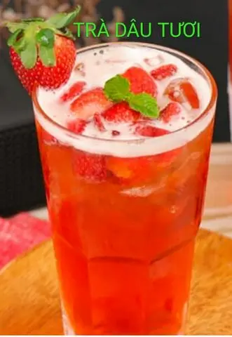 Hình ảnh trà dâu tươi ly lớn 
