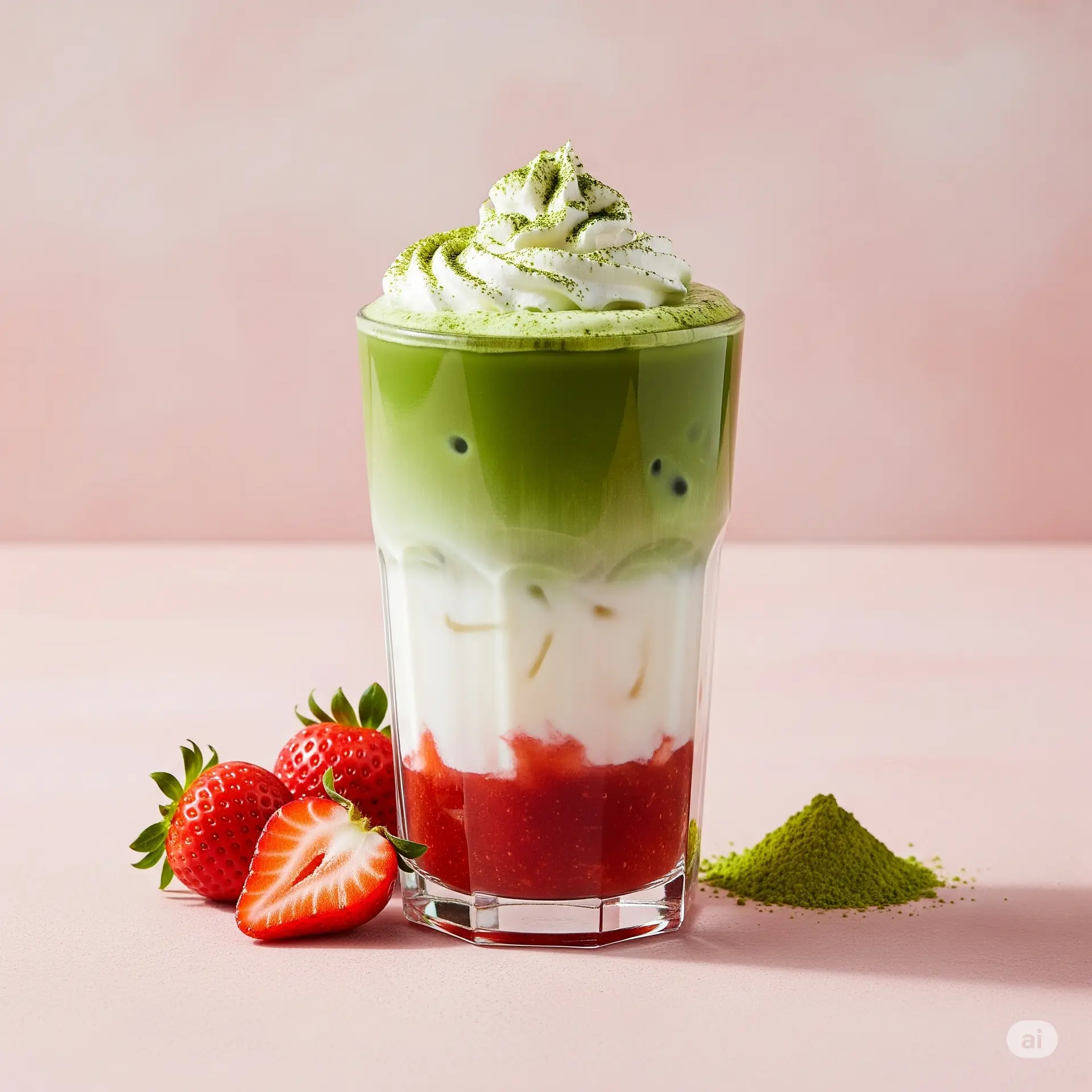 Hình ảnh Matcha dâu latte 