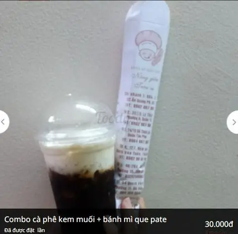 Hình ảnh Combo bánh mì que + Cà phê kem muối
