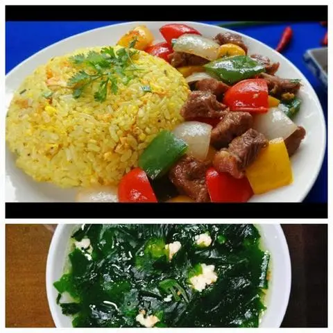 Hình ảnh Combo cơm bò lúc lắc+ canh rong biển