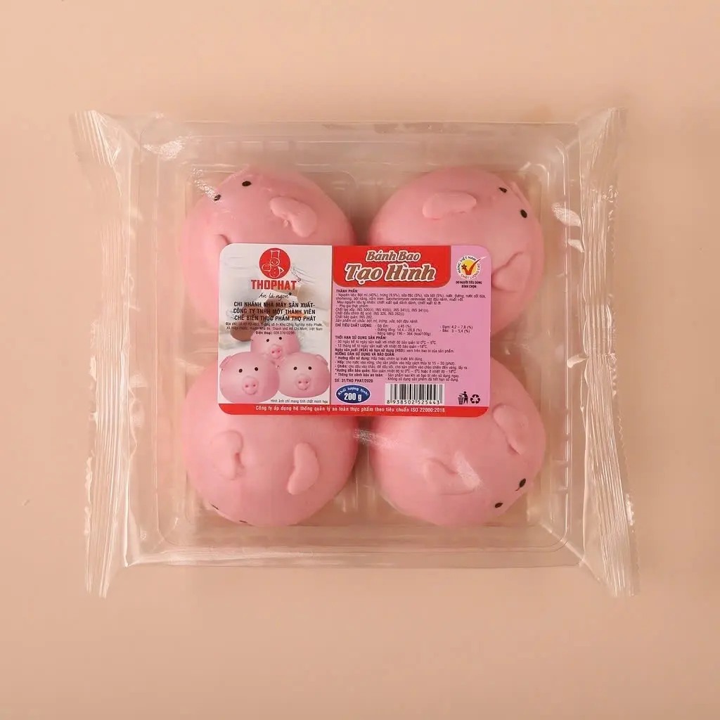 Hình ảnh Bánh Bao Tạo Hình Con Heo Trứng Sữa (Gói 4 cái)