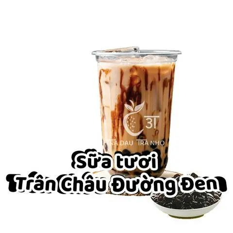 Hình ảnh sữa tươi trân châu đường đen Size L