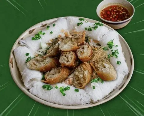 Hình ảnh bánh hỏi chả giò chay