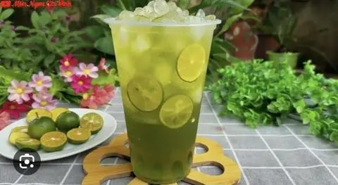 Hình ảnh Trà tắc thái xanh + thạch 