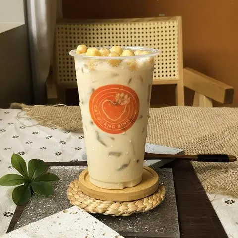 Hình ảnh Trà sữa oolong gạo rang hạt sen