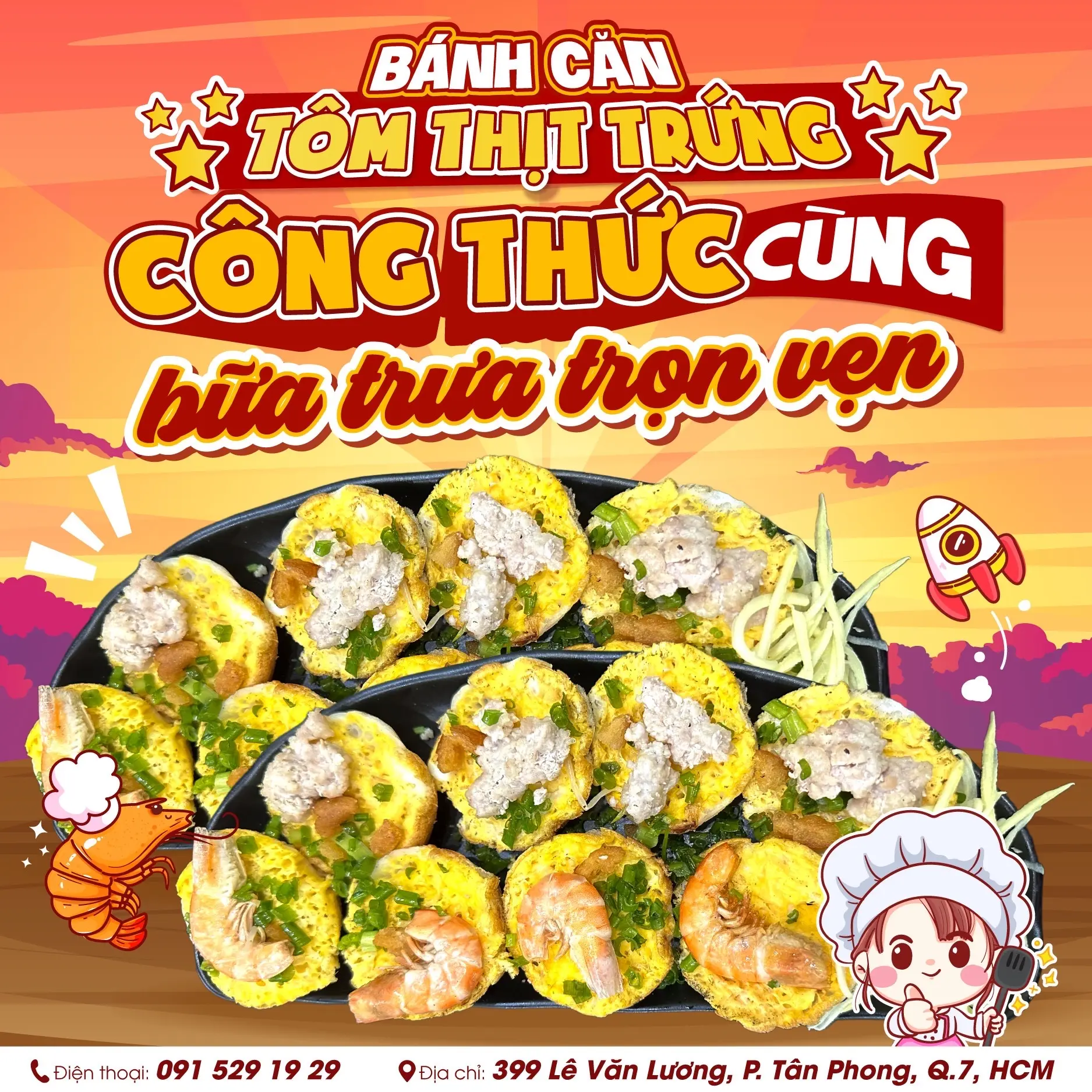 Hình ảnh Bánh căn tôm thịt trứng gà