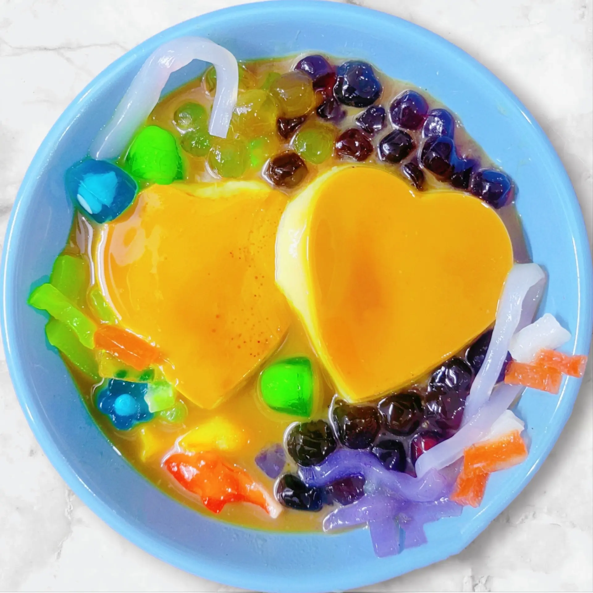 Hình ảnh 2 Bánh Flan Trái Tim Bự Caramen, Pudding, Khúc Bạch, Dừa Giòn