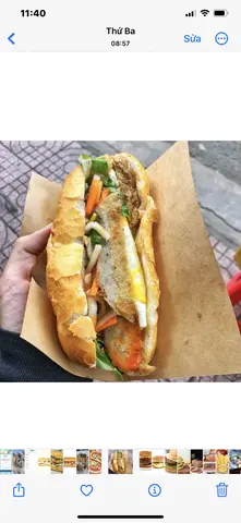 Hình ảnh Bánh mì chả cá - trứng ốp la