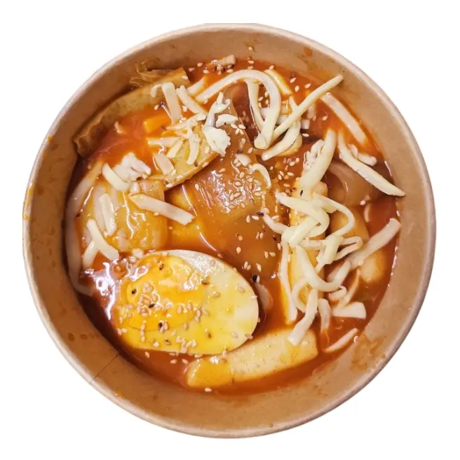 Hình ảnh Tokboki truyền thống xốt cay - miến dẹt ( chả cá - trứng )