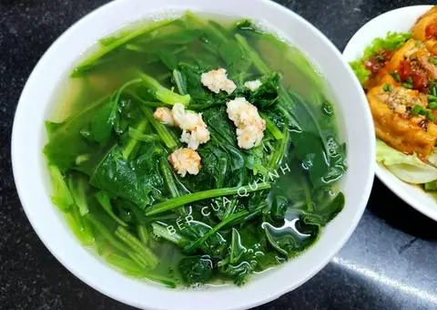 Hình ảnh Canh bó xôi tôm bằm