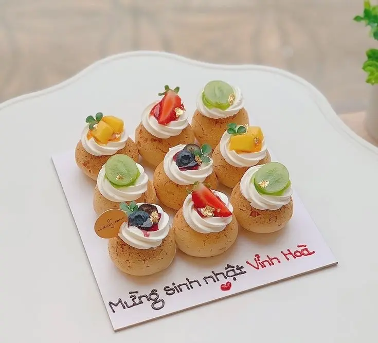 Hình ảnh set 9 bánh su Sing deco trái cây