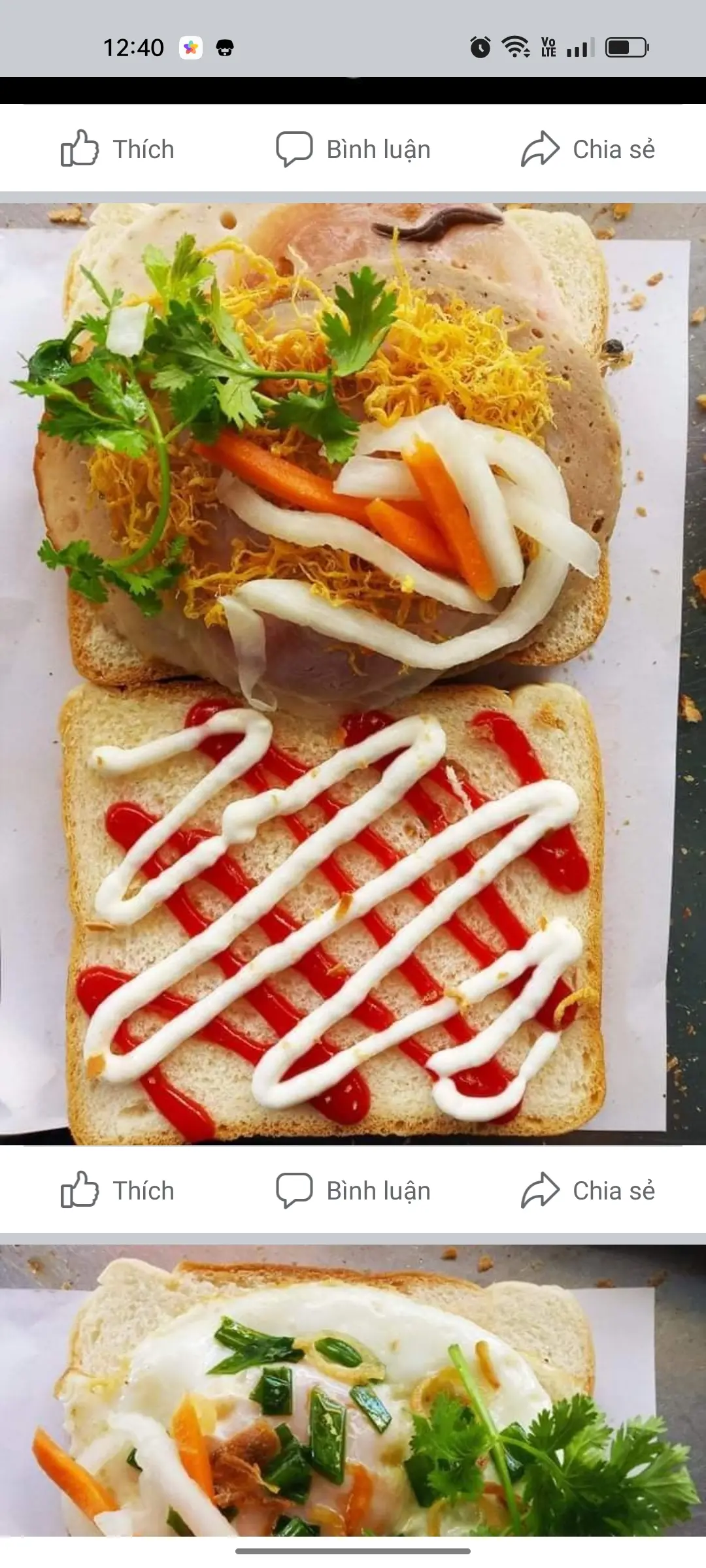 Hình ảnh Bánh sandwich kẹp thịt chả 