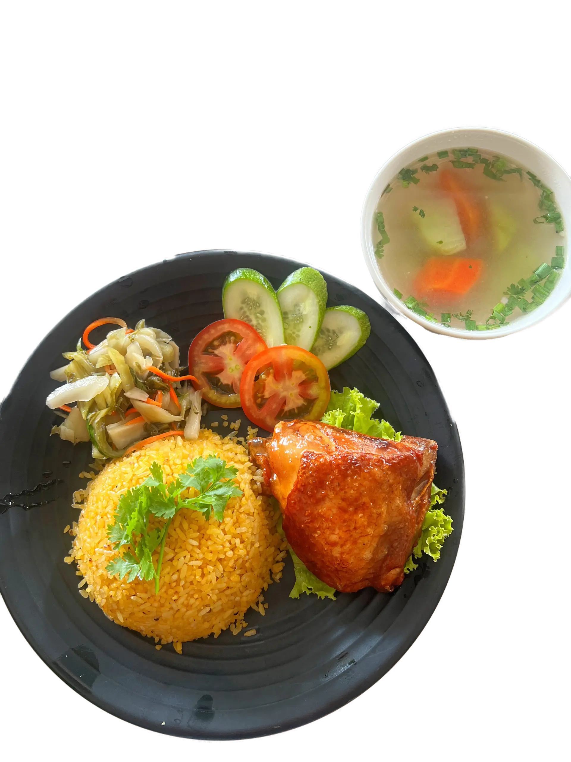 Hình ảnh Cơm gà xối mỡ (Má đùi lớn)