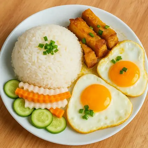 Hình ảnh Cơm Ba Rọi Nướng + 2 Trứng ốp la ⭐️