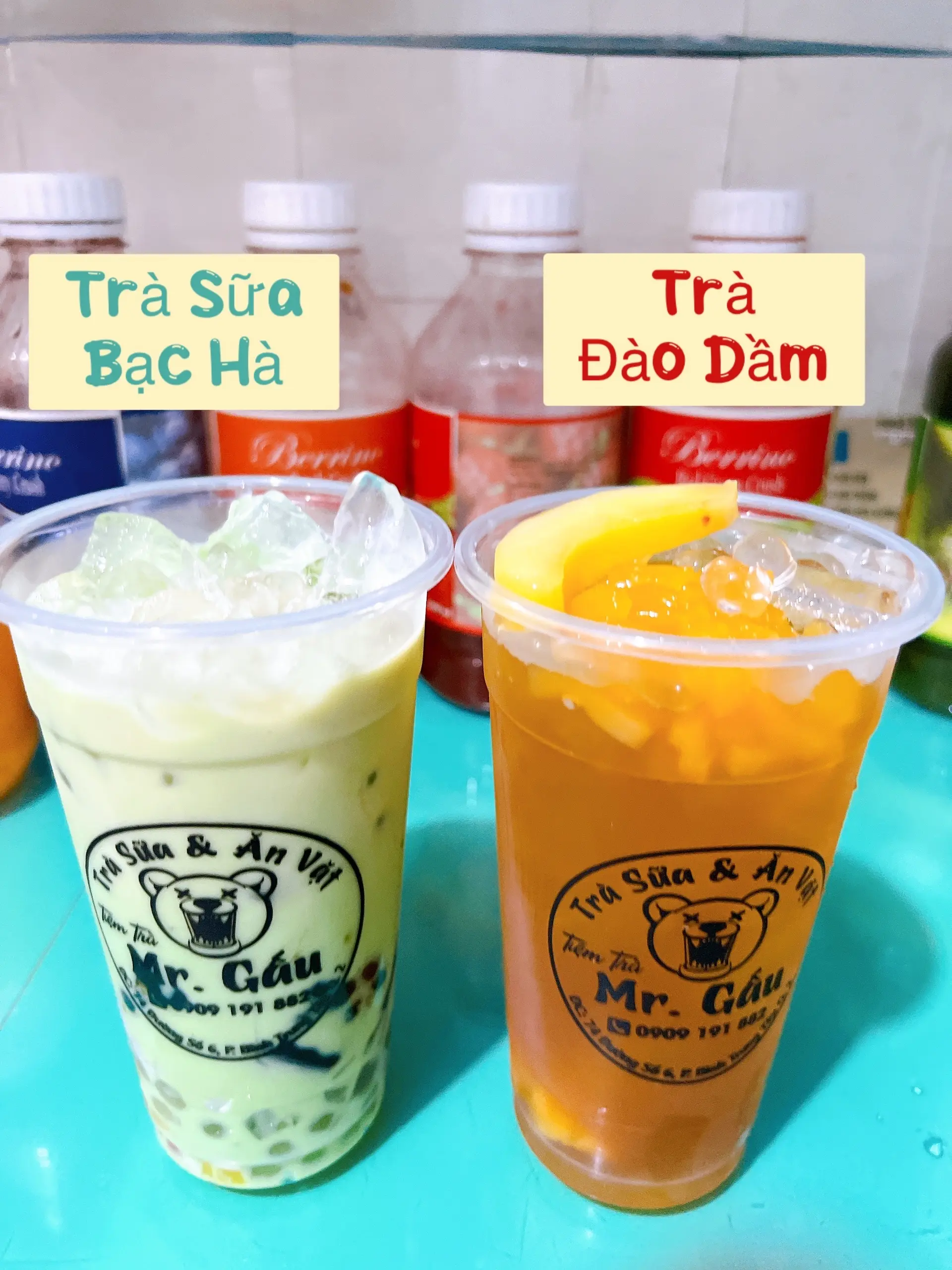 Hình ảnh Trà sữa bạc hà - size M ( Full Toping)