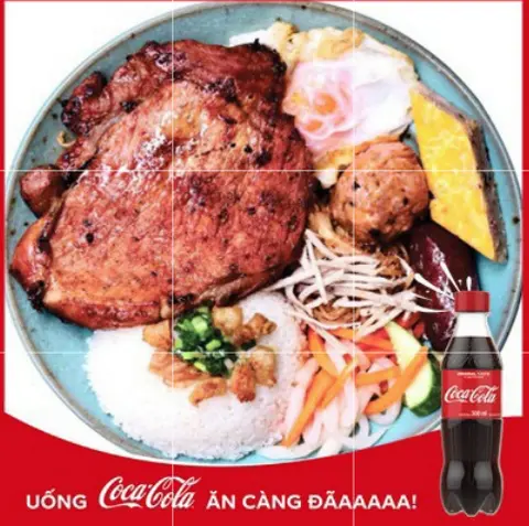 Hình ảnh Cơm sườn bì chả trứng tốp mỡ nước mắm kẹo + 1 coca 300ml