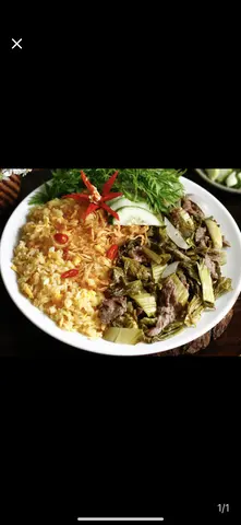 Hình ảnh cơm chiên cải chua xào bò