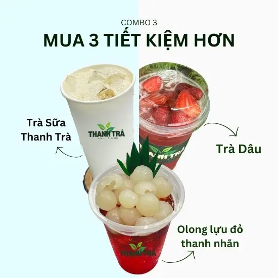 Hình ảnh Combo 3: TS Thanh Trà (L) + Trà dâu nhiệt đới (L) + 1 Olong Lựu Thanh Nhãn ( L))