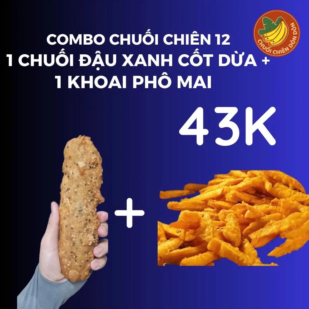 Hình ảnh 1 chuối đậu xanh - 1 khoai phô mai