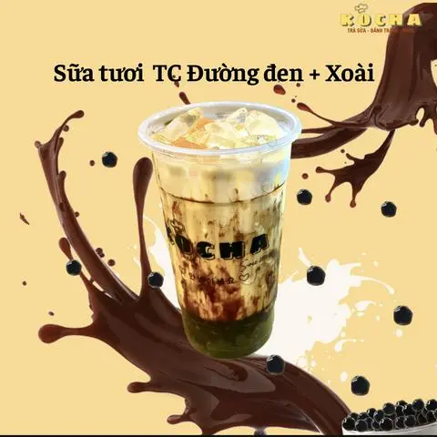 Hình ảnh Sữa Tươi Trân Châu Đường Đen + Xoài