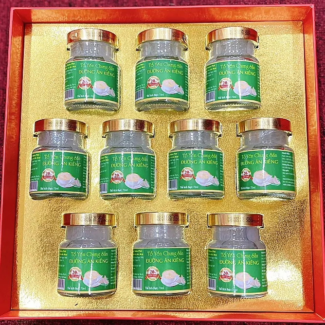 Hình ảnh Tổ Yến Chưng Đường Ăn Kiêng (Hộp 10 Lọ)