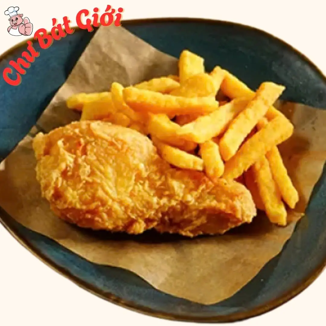 Hình ảnh Đùi Gà Chiên + Khoai Tây Lắc
