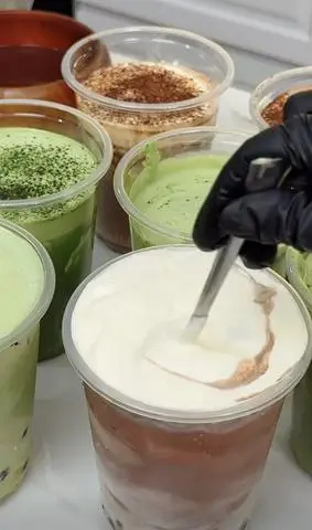Hình ảnh Latte Matcha Tàu Phớ Kem Matcha ly 1 lít