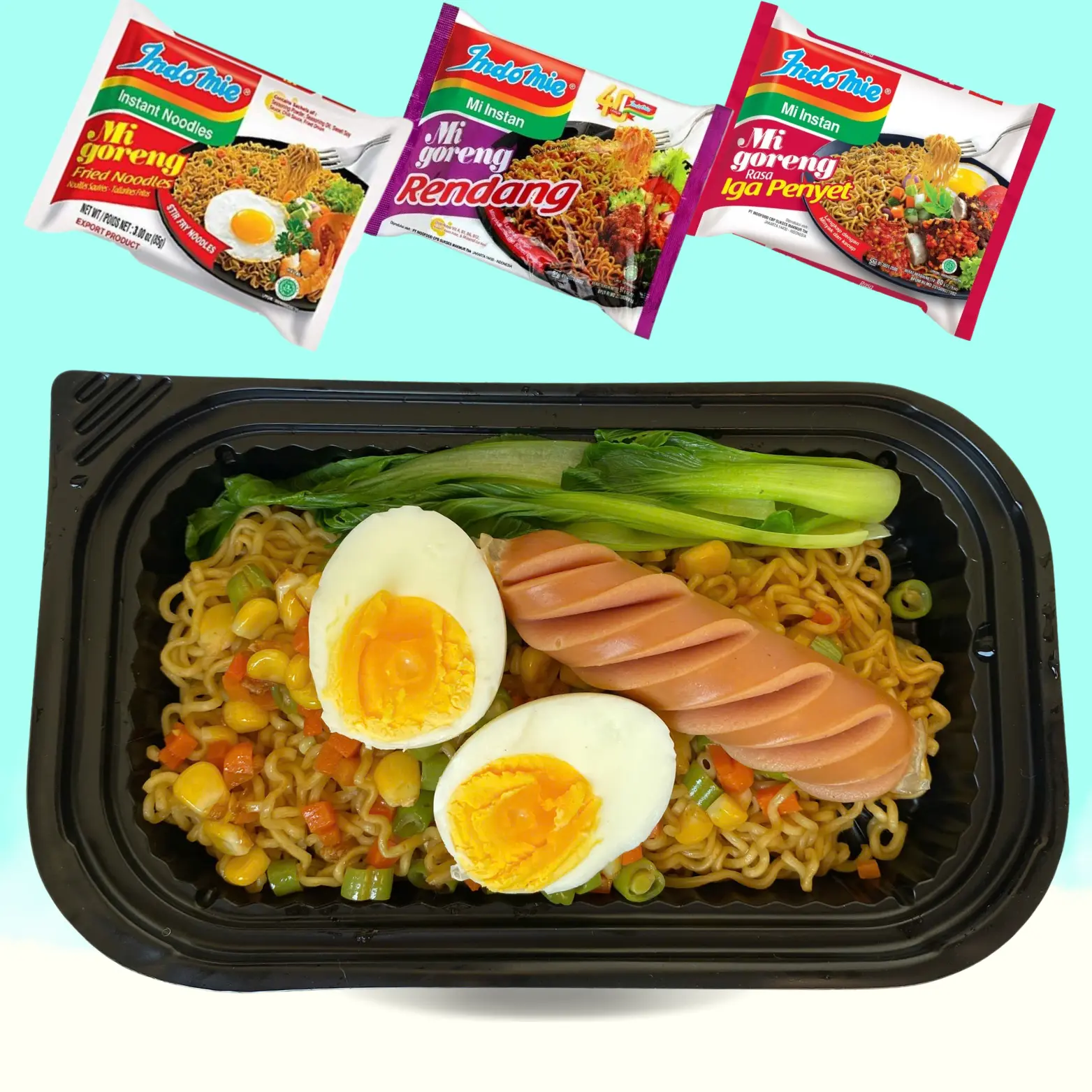 Hình ảnh Mì Trộn Indomie Rau Củ Trứng Xúc Xích 