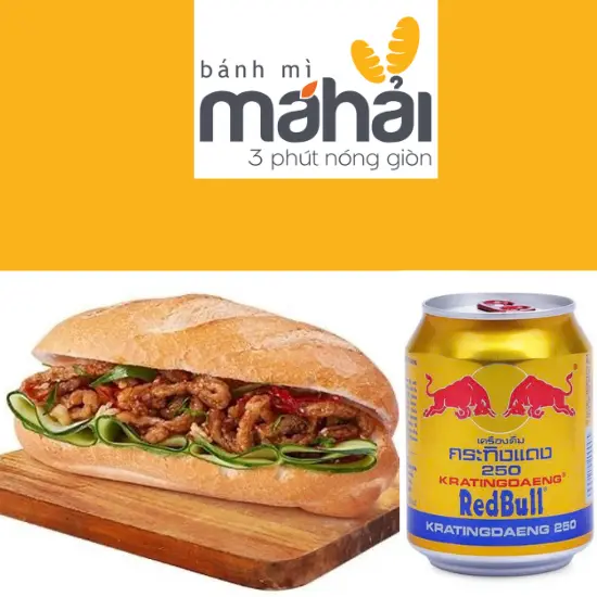 Hình ảnh Combo Bánh Mì Nhiều Chả Cá + Red Bull