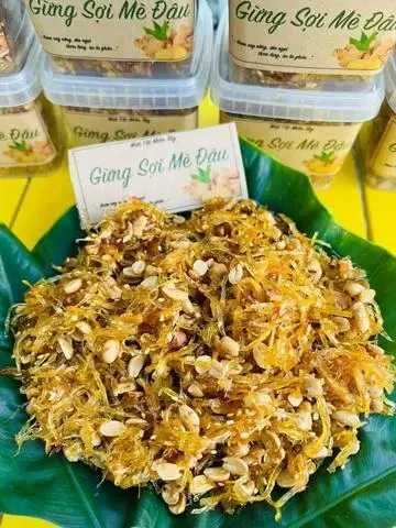 Hình ảnh Mứt Gừng Sợi Dẻo Mè Đậu Phộng 500g