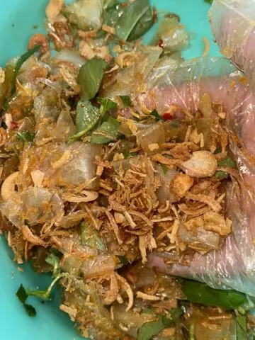 Hình ảnh Bánh tráng trộn hành phi mỡ hành
