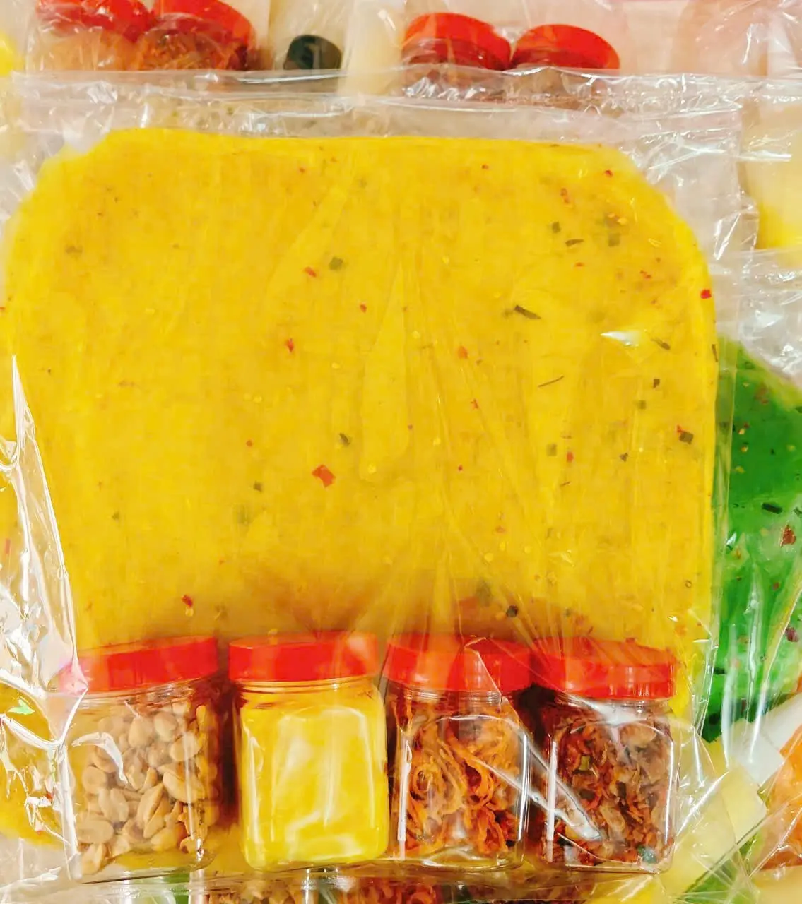 Hình ảnh Combo dẻo mít full toping ( 100g hành trộn, 100g bơ, 50g khô gà, 50g đậu phộng)
