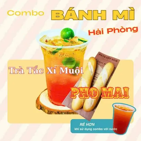 Hình ảnh Combo Trà Tắc Xí Muội Và 2 Bánh Mì ngắn Hải Phòng với 1 Bánh Nhân Pho Mai