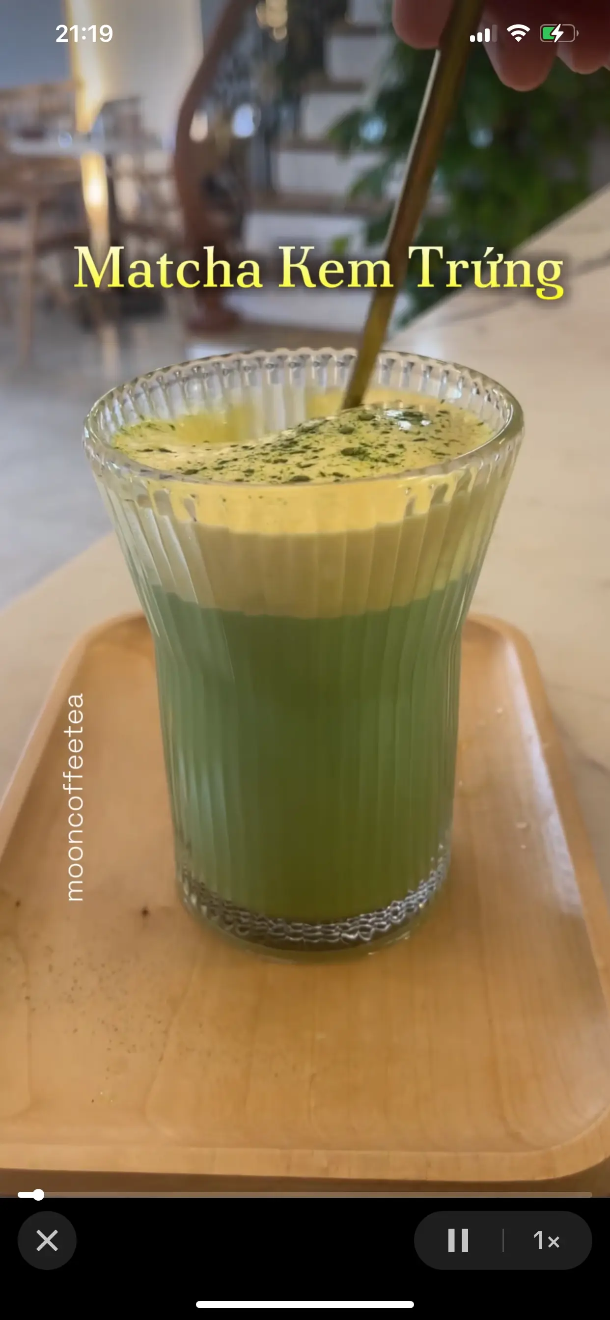 Hình ảnh matcha latte kem trứng