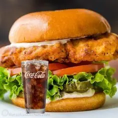Hình ảnh Combo Hamburger tôm trứng + coca 500ml