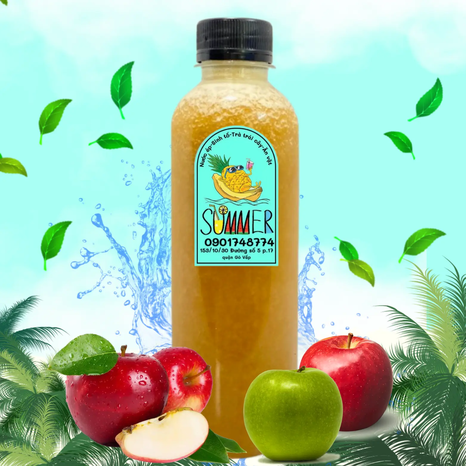 Hình ảnh Nước Ép Táo Chai 330ml 