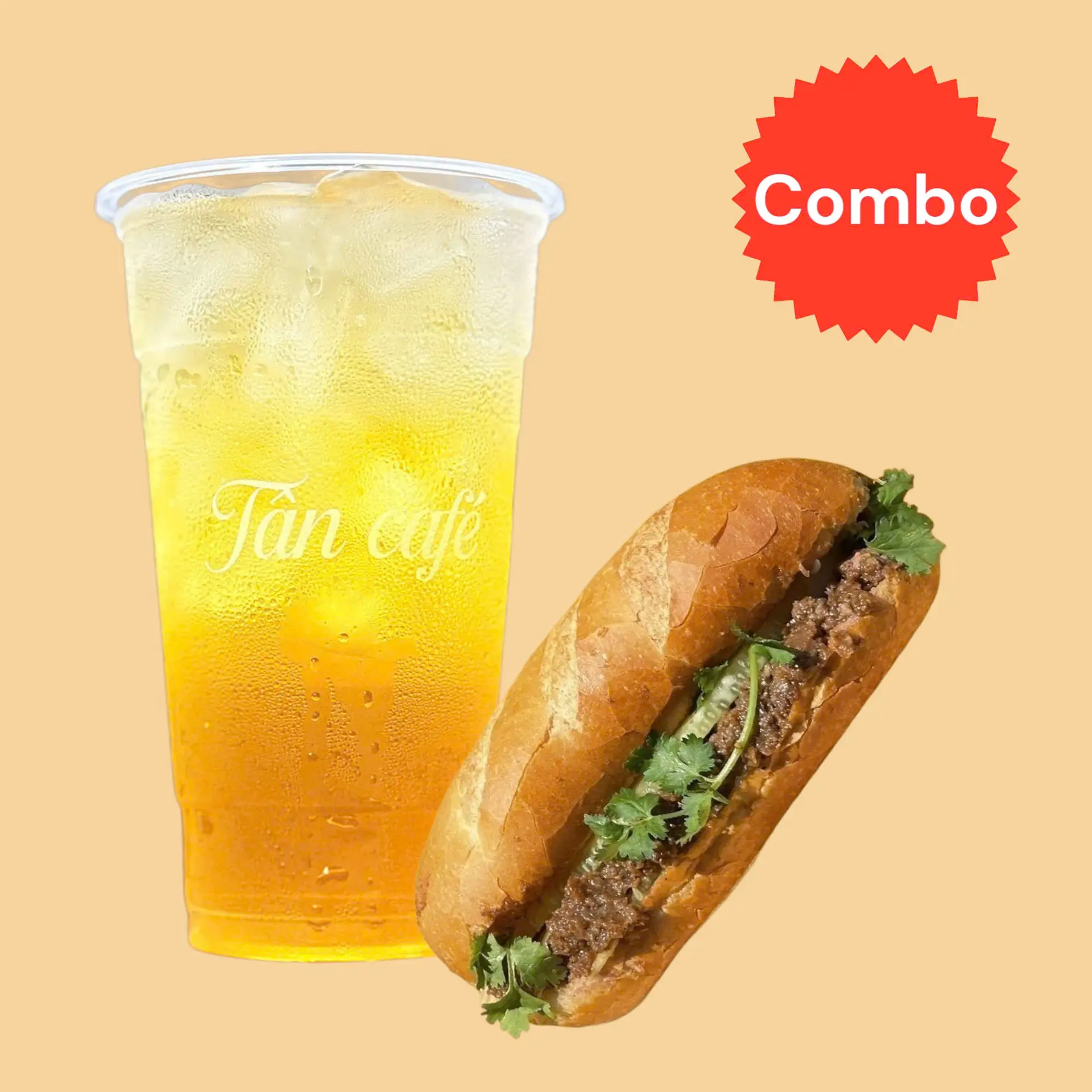Hình ảnh Combo Bánh Mì Bò Sốt Tiêu + Trà Hoa Cúc